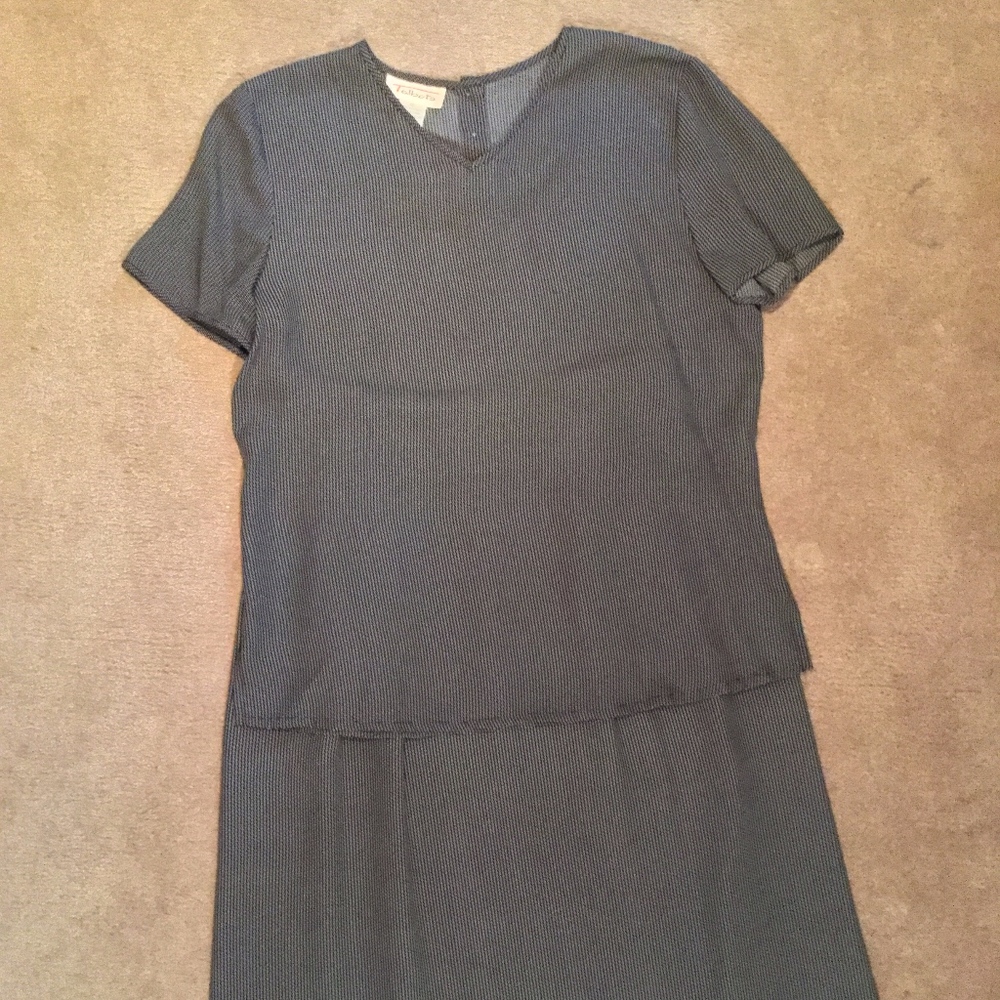 Talbots silk short-sleeved blouse and skirt